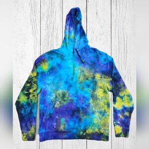 Purple, Blue, Yellow Tie Dye Hoodie